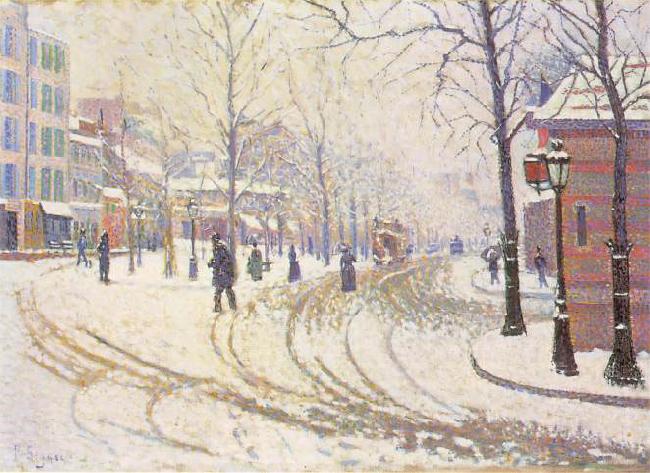 Paul Signac Le boulevard de Clichy, la neige